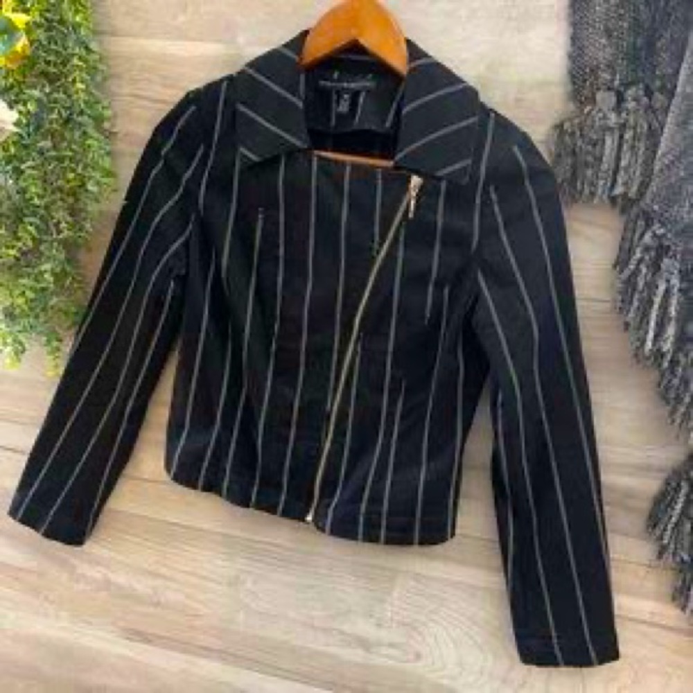 Stripe Moto Jacket, White House Black Market, New With Tags